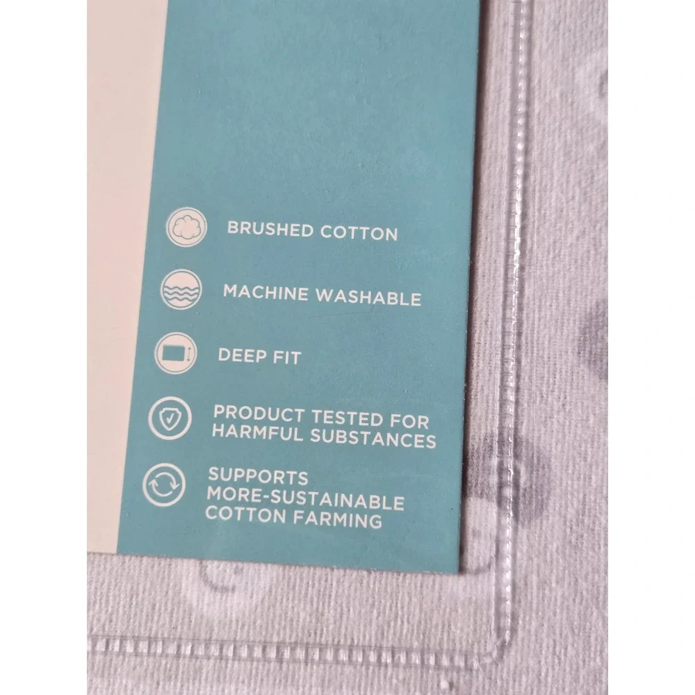 The Big One Kids Twin Heavyweight Flannel Sheet Set Grey Smiley Face Cotton